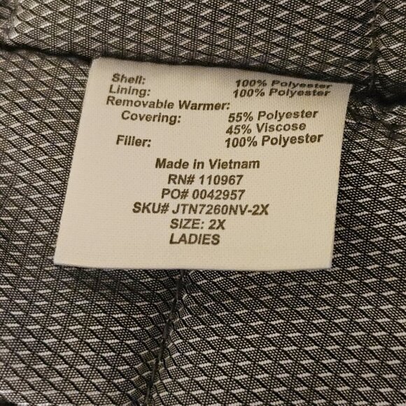 Stan Herman Jet Blue Plus Size 2x Ladies Removable Jacket Inser Liner - Picture 4 of 7